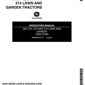 John Deere 200 210 212 214 Operators Manual OMM48245