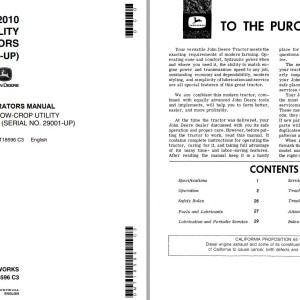 John Deere 2010 Operators Manual OMT18596