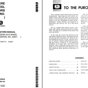 John Deere 2010 Operators Manual OMT19264