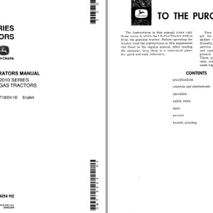 John Deere 2010 Series Operators Manual OMT18054