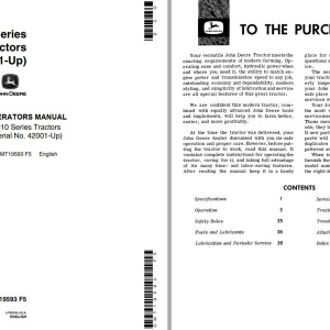 John Deere 2010 Series Operators Manual OMT19593