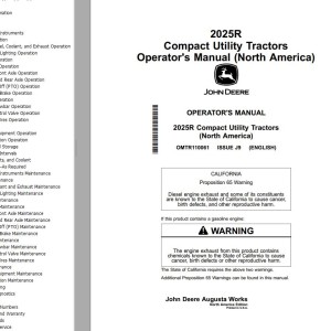 John Deere 2025R Operator's Manua