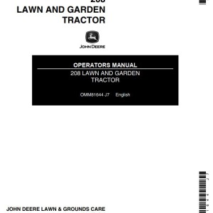 John Deere 208 Operators Manual OMM81644