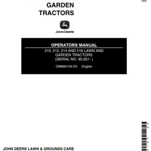 John Deere 210 212 214 216 Operators Manual