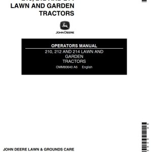 John Deere 210 212 214 Operators Manual