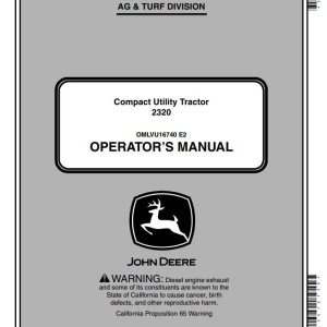 John Deere 2320 Operators Manual OMLVU16740