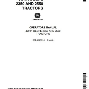 John Deere 2350 2550 Operators Manual OML55481