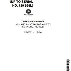 John Deere 2355 2555 Operators Manual