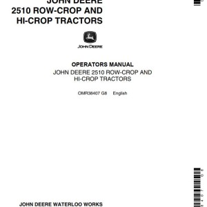 John Deere 2510 Operators Manual OMR38407