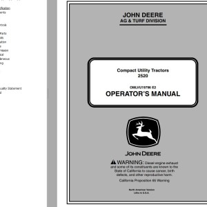 John Deere 2520 Operator's Manual OMLVU19796
