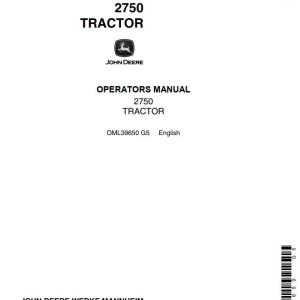 John Deere 2750 Operators Manual