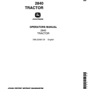 John Deere 2840 Operators Manual OML32582