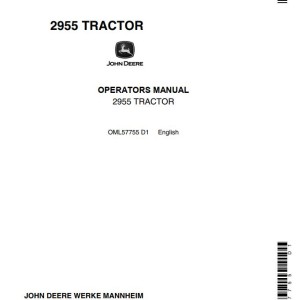 John Deere 2955 Operators Manual