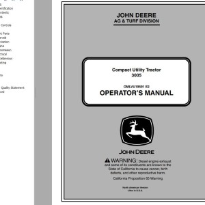 John Deere 3005 Operator's Manual OMLVU19591