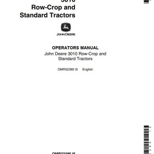 John Deere 3010 Operators Manual OMR32385
