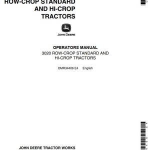 John Deere 3020 Operators Manual OMR34406