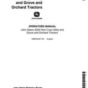 John Deere 3020 Operators Manual OMR34407