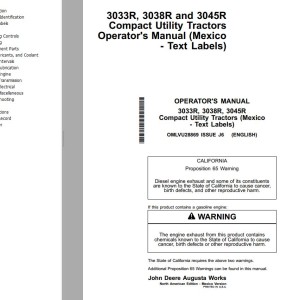 John Deere 3033R 3038R 3045R Operator's Manual
