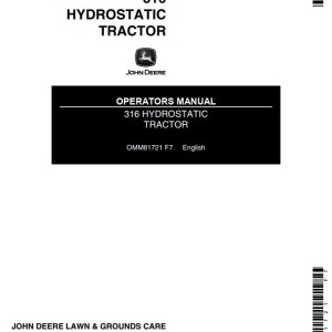 John Deere 316 Operators Manual OMM81721
