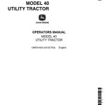 John Deere 40 Operators Manual OMT61053