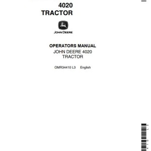 John Deere 4020 Operators Manual OMR34410