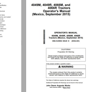 John Deere 4049M 4049R 4066M 4066R Operator's Manual