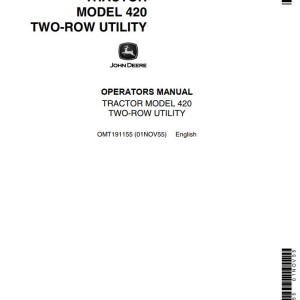 John Deere 420 Operators Manual OMT191155