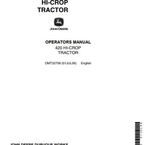 John Deere 420 Operators Manual OMT32756