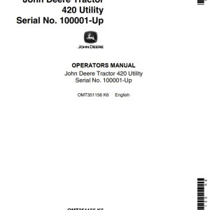 John Deere 420 Operators Manual OMT351156