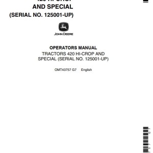 John Deere 420 Operators Manual OMT43757