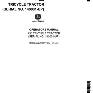 John Deere 430 Operators Manual OMT63558