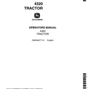 John Deere 4320 Operators Manual OMR48277