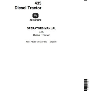 John Deere 435 Operators Manual OMT78359