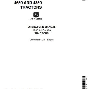 John Deere 4650 4850 Operators Manual OMRW16854