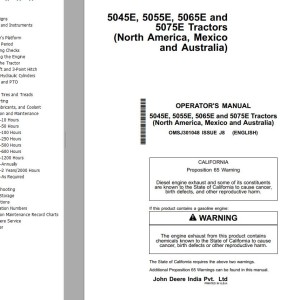 John Deere 5045E 5055E 5065E 5075E Operator's Manual OMSJ301048