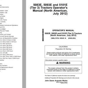 John Deere 5083E 5093E 5101E Operator's Manual OMSJ15763