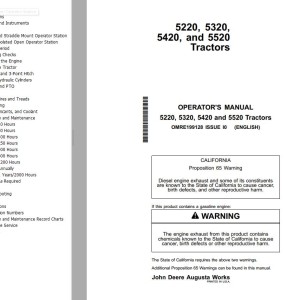 John Deere 5220 5320 5420 5520 Operator's Manual OMRE199128