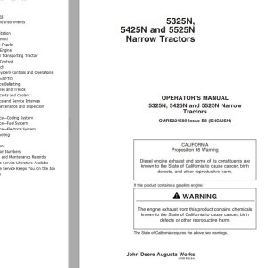 John Deere 5325N 5425N 5525N Operator's Manual OMRE224589