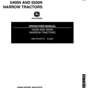 John Deere 5400N 5500N Operators Manual OMLV61084