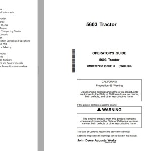 John Deere 5603 Operator's Guide OMRE267252