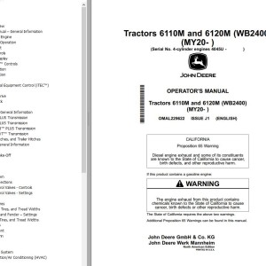 John Deere 6110M 6120M Operator's Manual OMAL229622