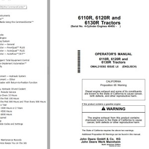 John Deere 6110R 6120R 6130R Operator's Manual