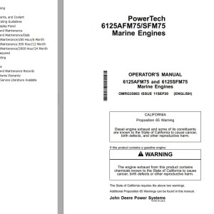 John Deere 6125AFM75 6125SFM75 Operator's Manual OMRG35863