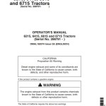 John Deere 6215 6415 6615 6715 Operator's Manual OMAL162074