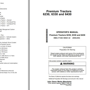John Deere 6230 6330 6430 Operator's Manual OMAL171426