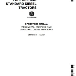 John Deere 70 Operators Manual OMR2032