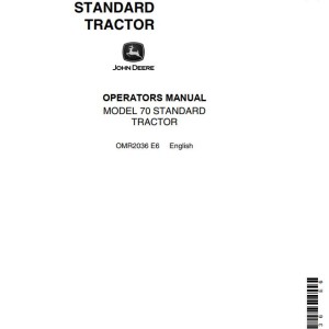John Deere 70 Operators Manual OMR2036