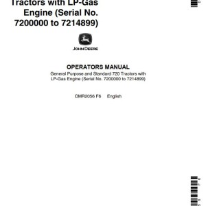 John Deere 720 Operators Manual OMR2056