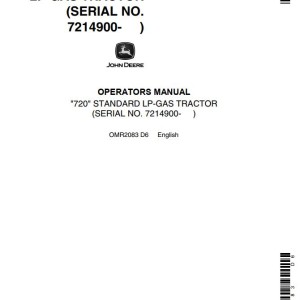 John Deere 720 Operators Manual OMR2083