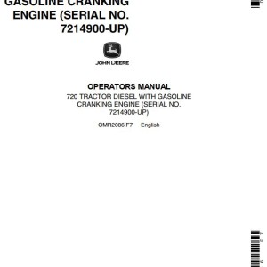 John Deere 720 Operators Manual OMR2086